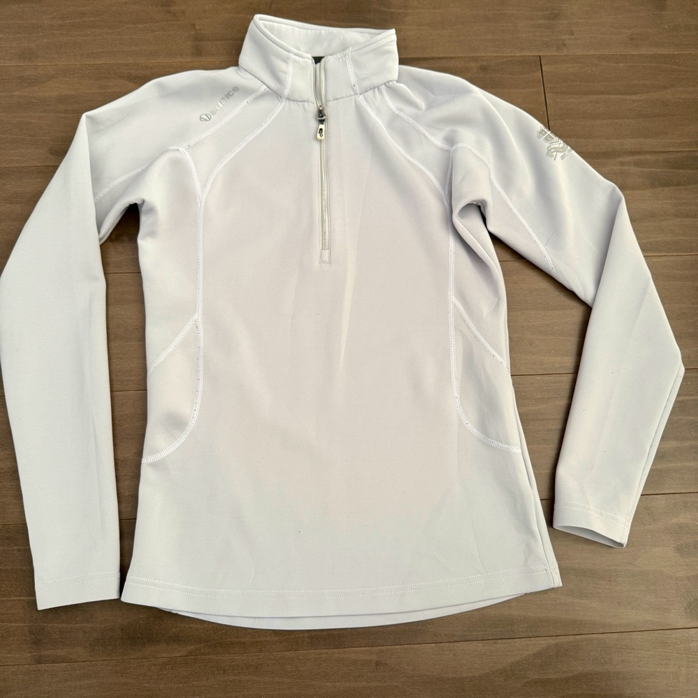SUNICE thermal base layer long sleeve 1/4 zip pullover silver small
